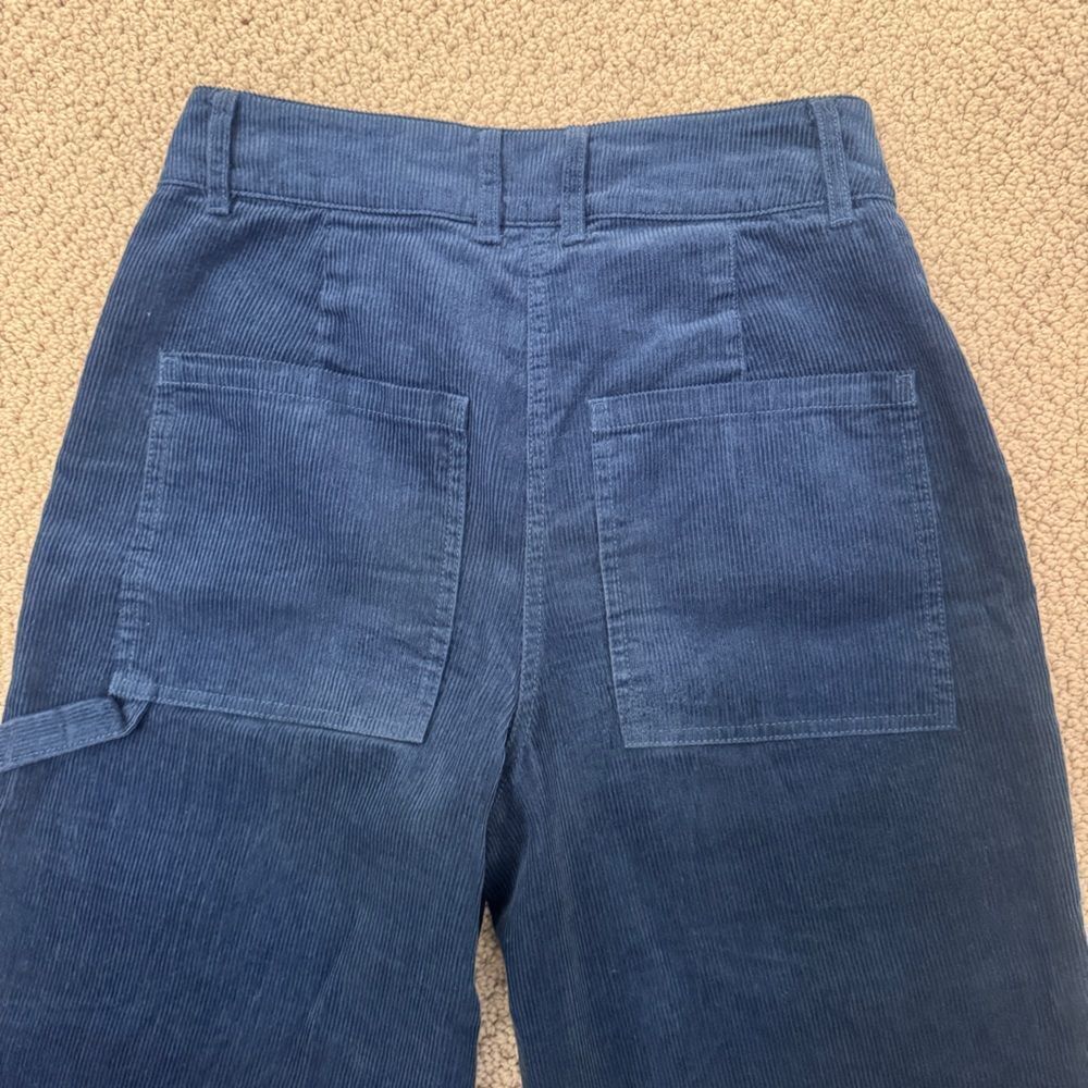 Poetry Hemp Blend Corduroy Workwear Pants Blue Carpenter Style | US 2 - Picture 2 of 8